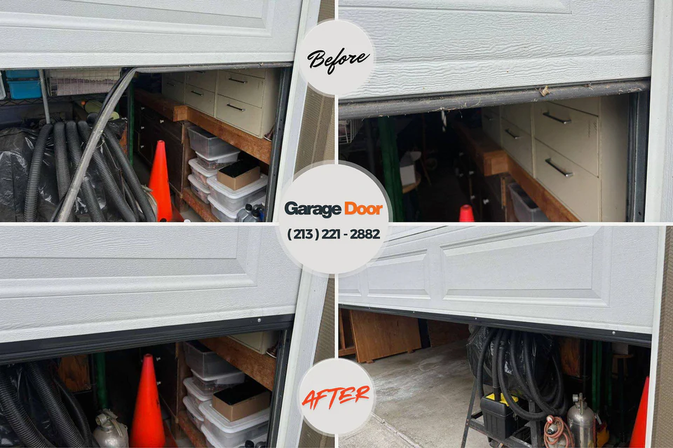 Before and after: garage door repair West Wareham, MA